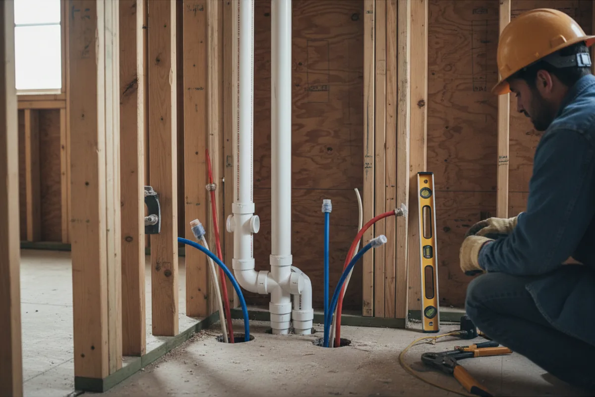 Drain and supply rough-in during Toilet Repair and Installation in Dublin